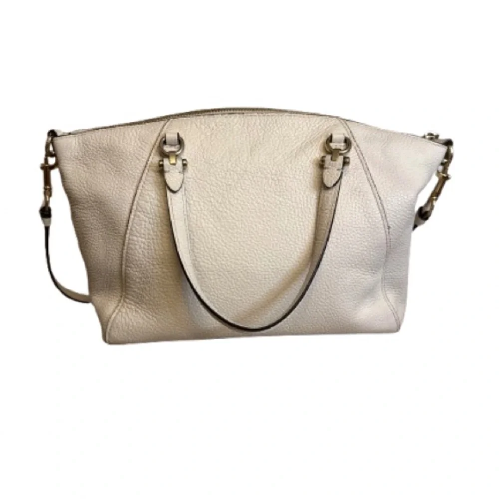 Coach Prairie Ivory Pebbled Leather Satchel Crossbody 79997